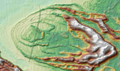 Wizualizacja rowu na danych z lotniczego skaningu laserowego (źródło: Kampinoskie Bagna)