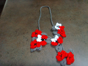 Valentine's Crochet Flower Necklace