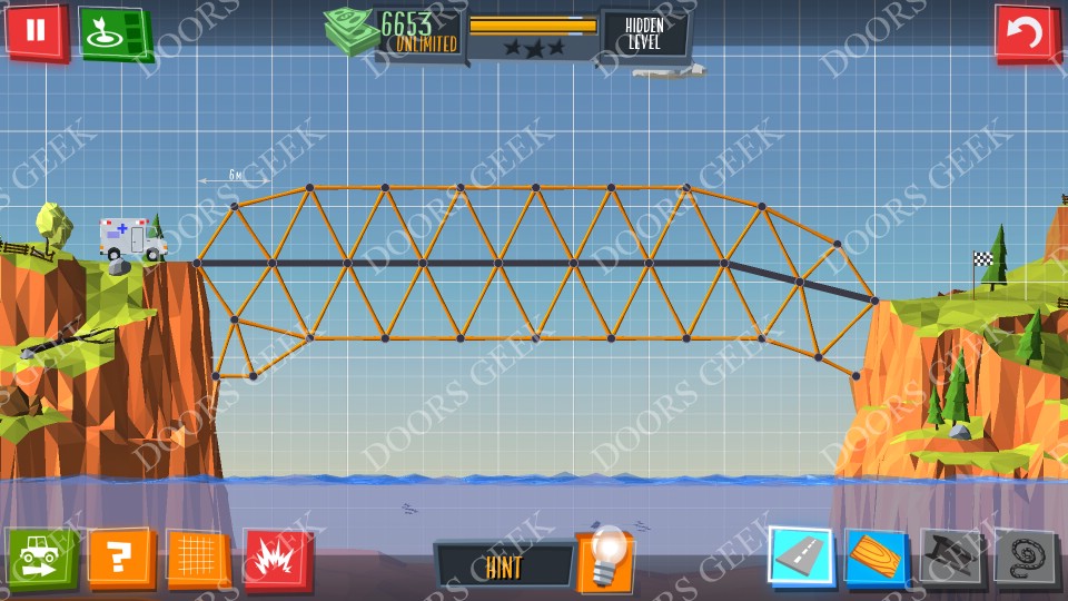 Build a Bridge! Hidden Level 1 Solutions Doors Geek