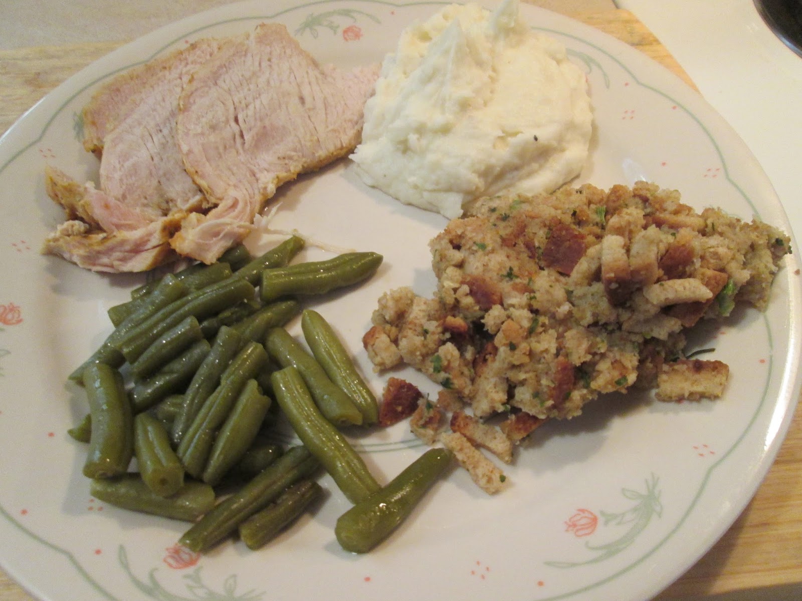 Diab2Cook Roasted Turkey Breast and Stuffing w/ Mashed Potatoes and