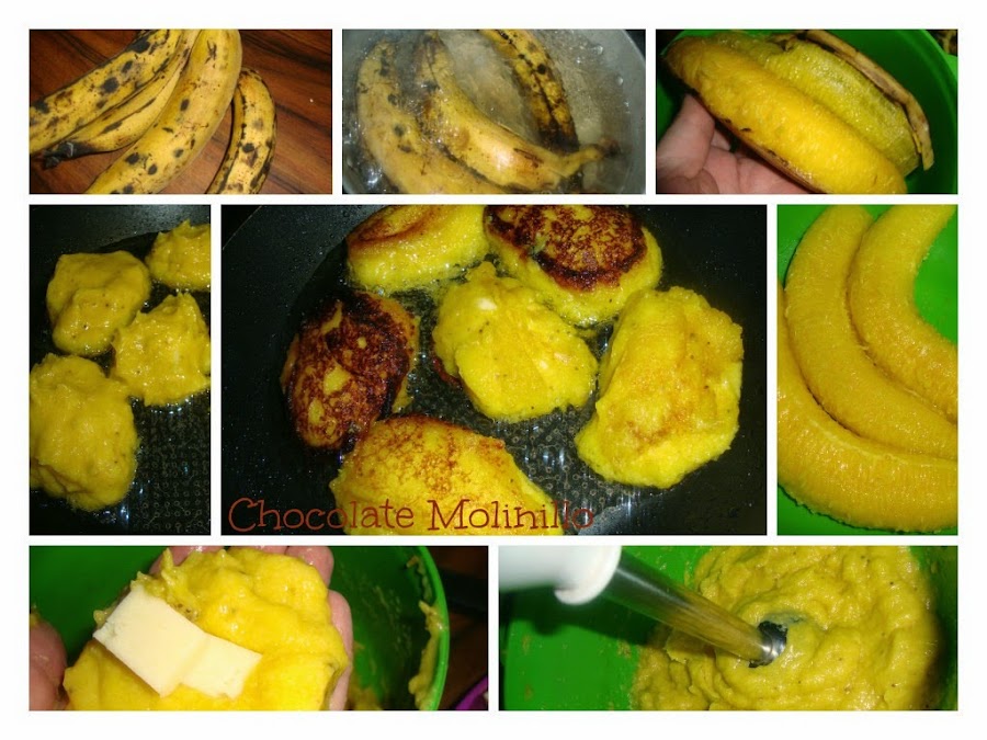 Tortitas de Plátano Macho rellenas 