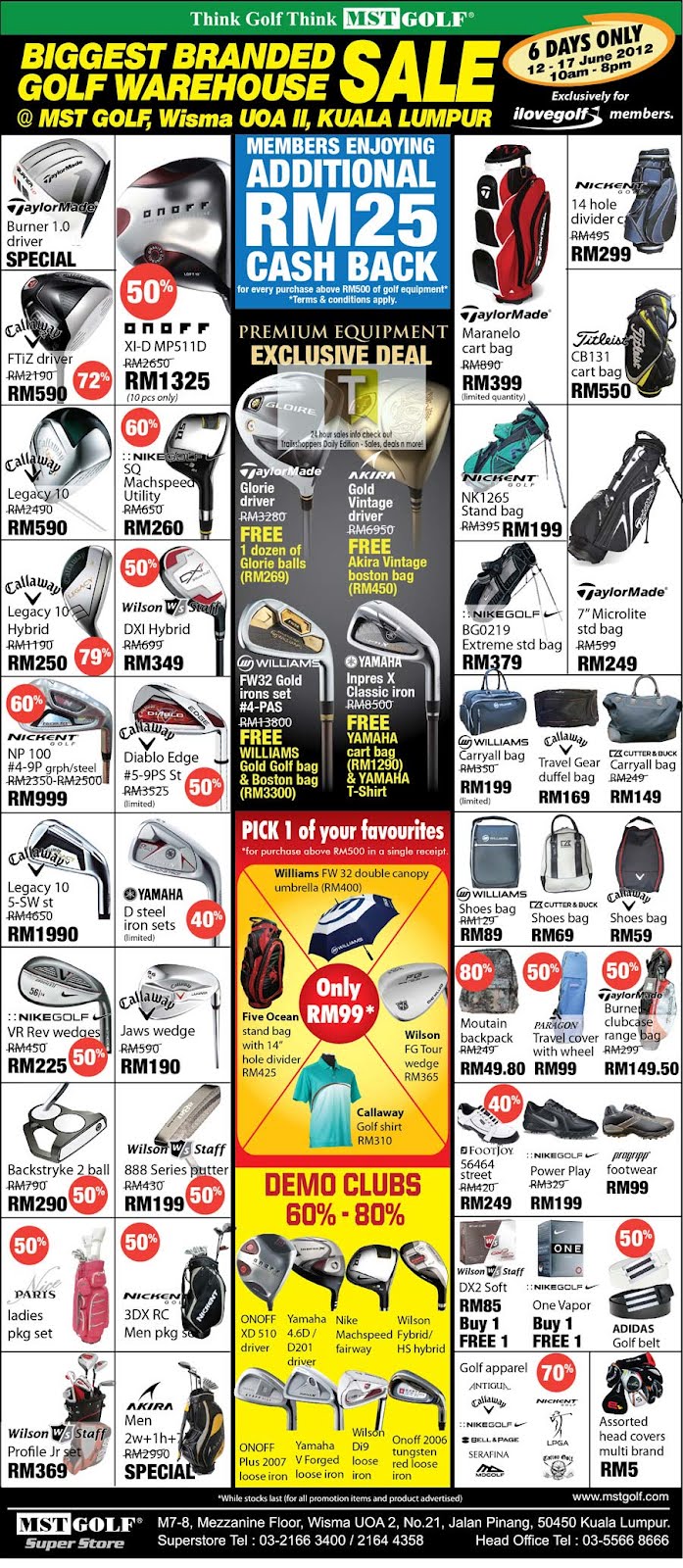 Biggest Branded Golf Warehouse Sale END 17 JUN 2012