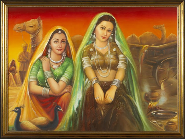 Rajasthani Girls Art Paintings 29