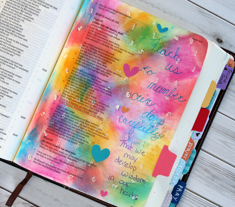 Taylor Stamped: Emboss Resist Bible Journaling Background