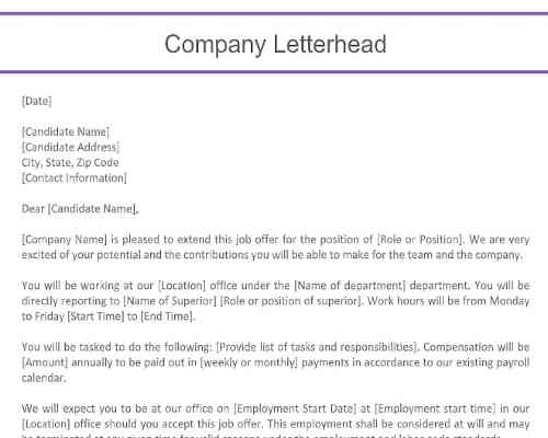 Employment Offer Letter Employment Offer Letter