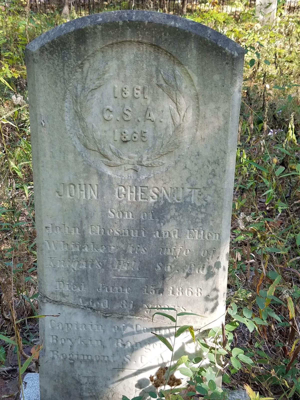 Mary Amanda's Blog Mary Boykin Chesnut Day 14 Camden South Carolina