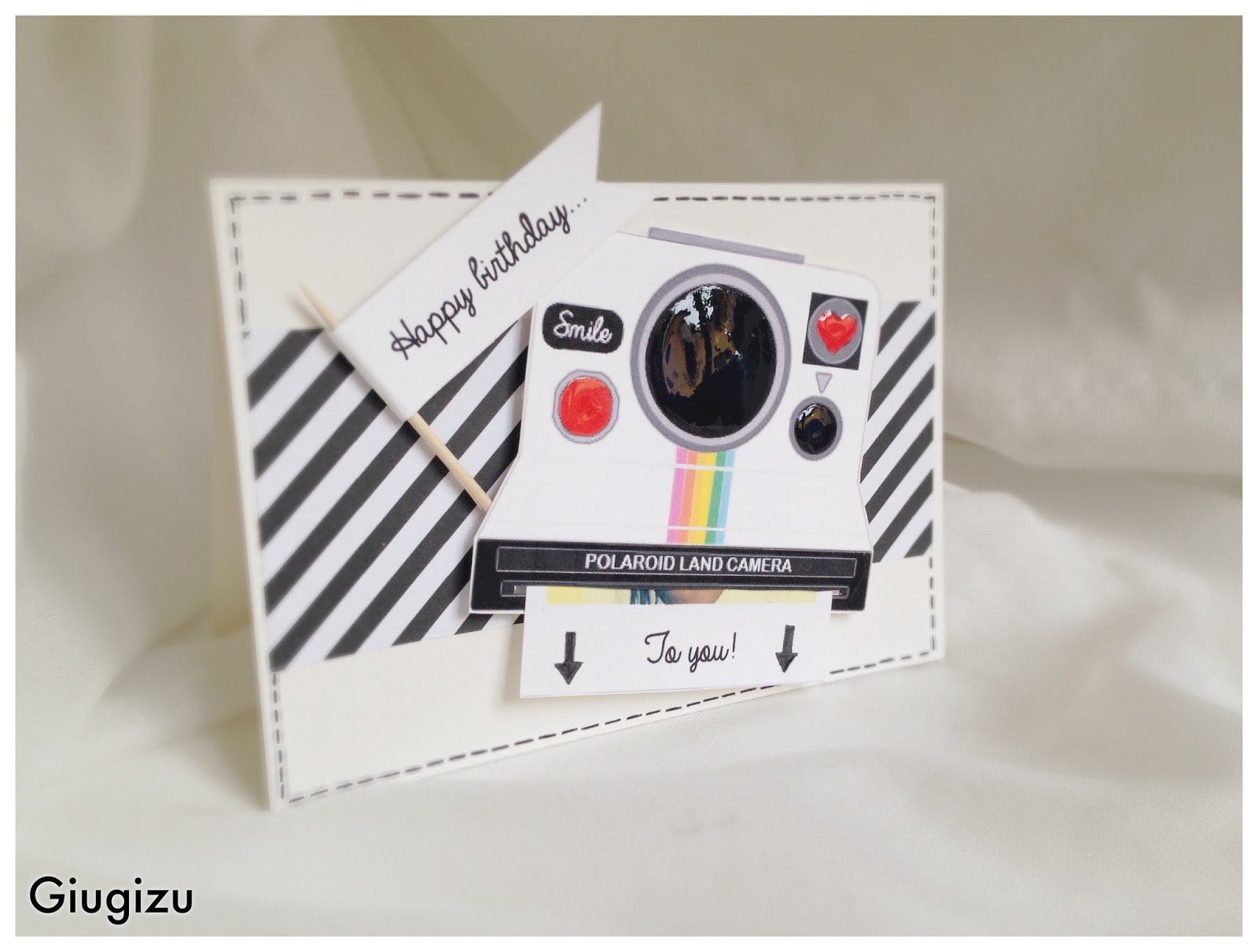 diy sliding polaroid card biglietto fatto a mano con