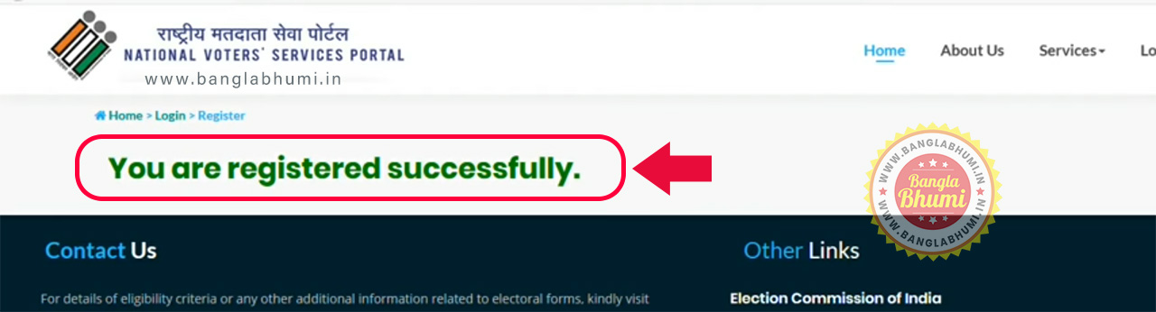 Successfully Registration for Voter Card Verification Account in West Bengal Successfully Registration for Voter Card Verification Account in West Bengal
