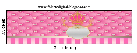 Etiquetas de Corona Dorada en Fondo Rosa con Brillantes  para imprimir gratis.