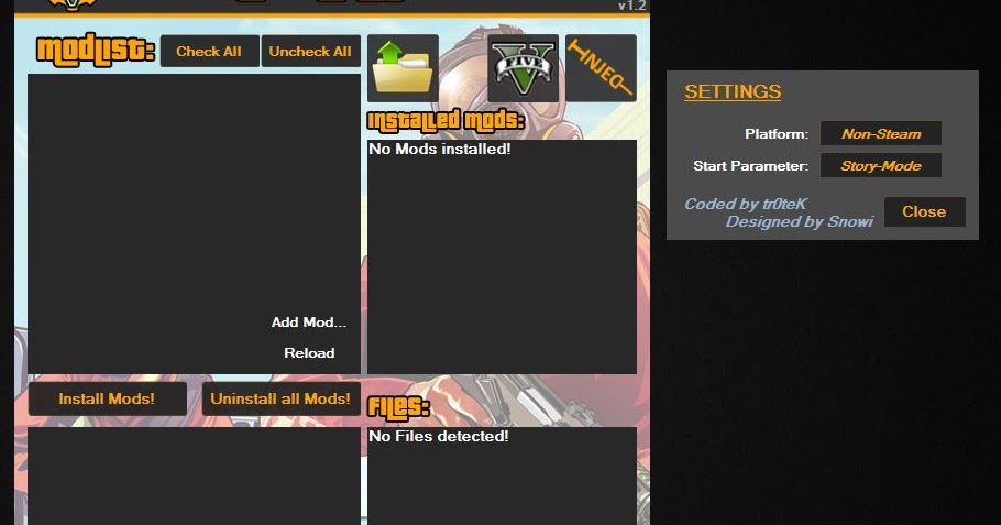 GTA V Mod Manager v1.3 Download | Multiplayer Game Hackings And Cheats