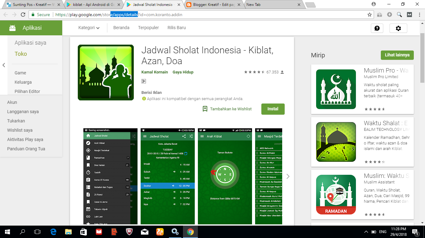 aplikasi arah kiblat