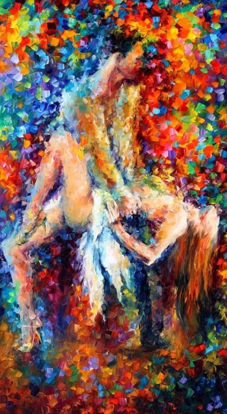 Leonid Afremov pinturas a óleo impressionista sensual mulheres