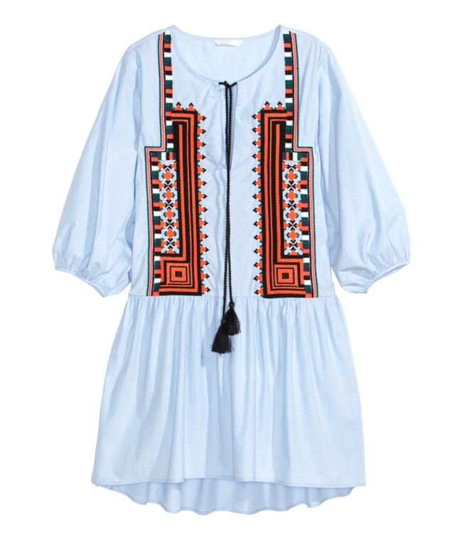 H&M 2016 Spring Embroidered Cotton Dress SAMEorNOT by Sheena 宣娜:時尚穿搭 街拍