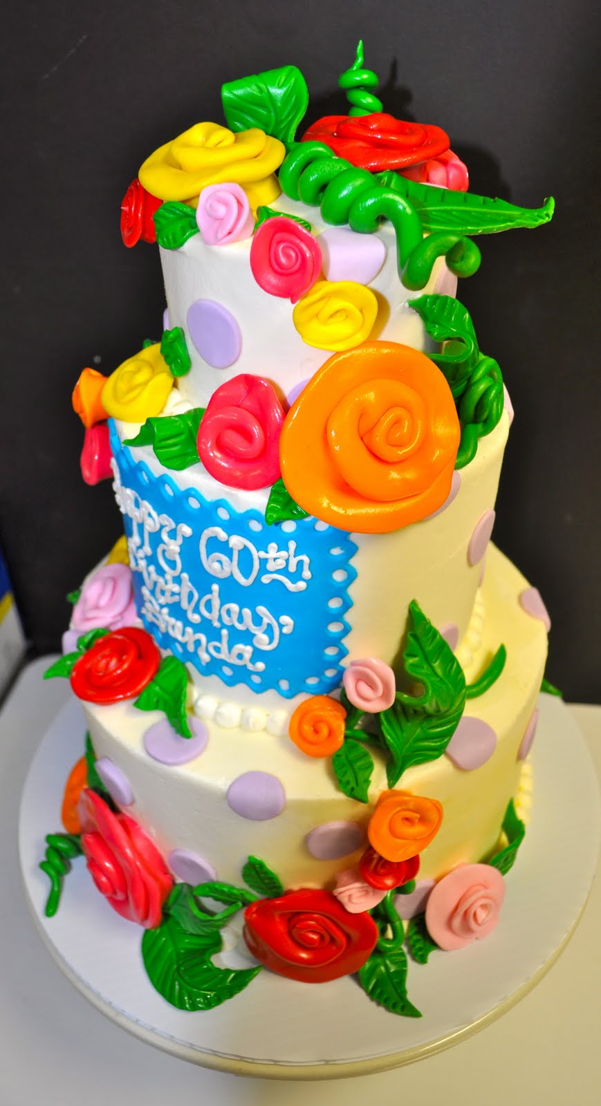 Leah's Sweet Treats: Whimsical Roses Birthday Cake