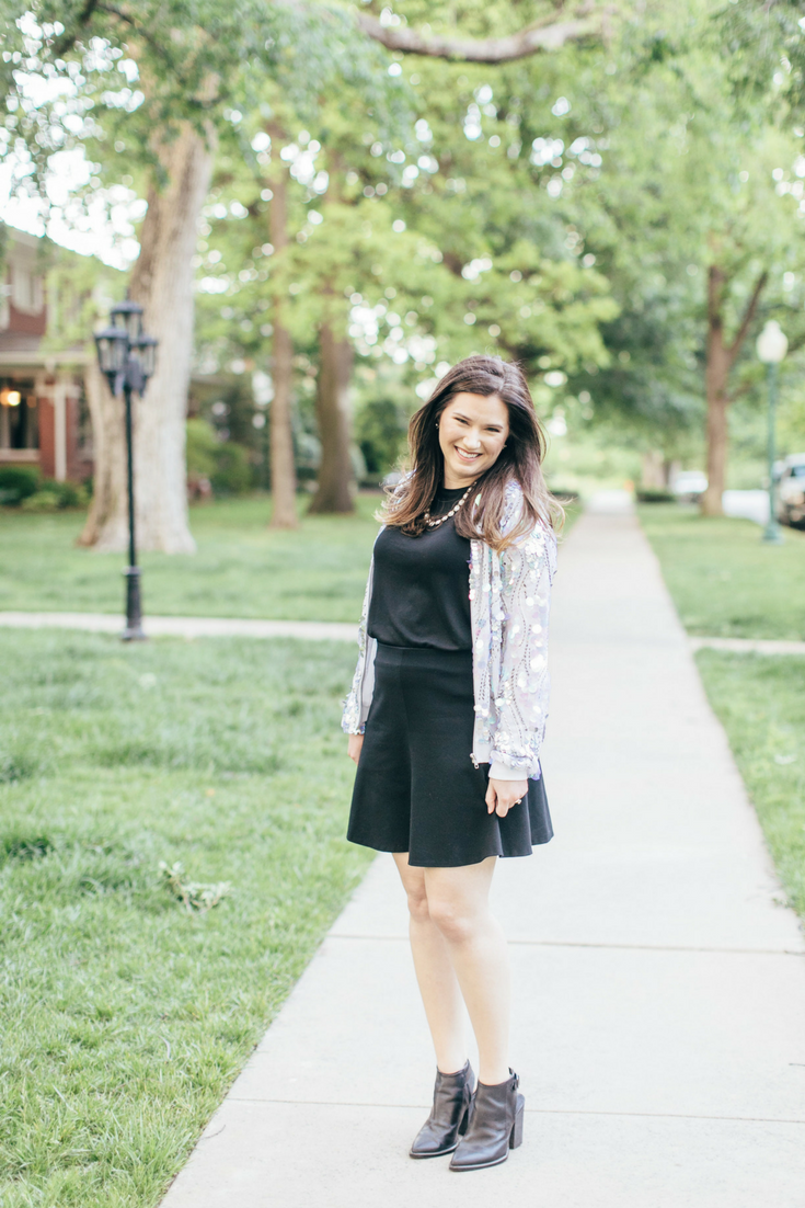 Sassy Southern Lindsey How to Style a Sequin Bomber Jacket