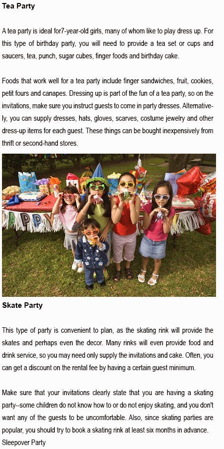 7 year old birthday party ideas