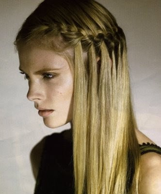Long straight hairstyles with French braids