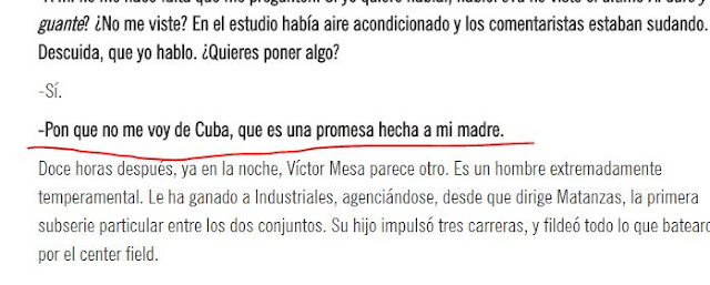 Web screen shot de la promesa de Víctor Mesa a su madre Web screen shot de la promesa de Víctor Mesa a su madre