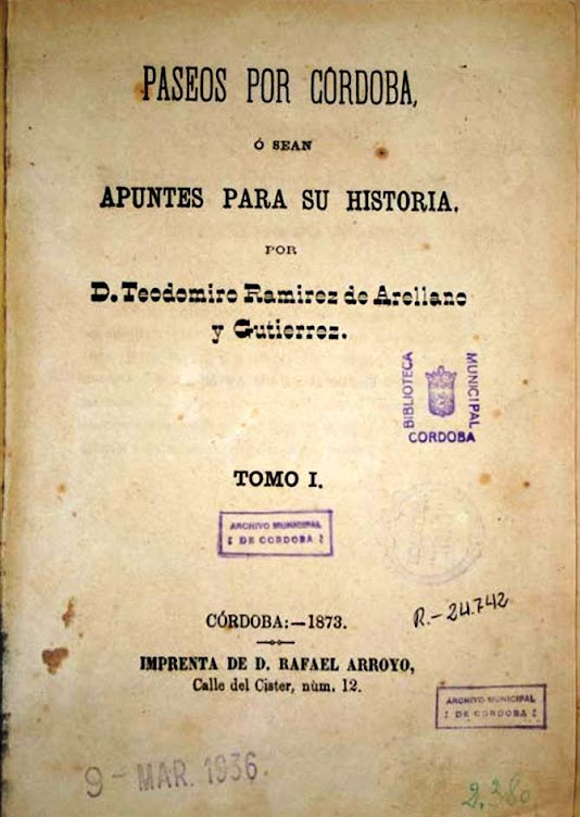 "PASEOS por CÓRDOBA" de TEODOMIRO RAMÍREZ de ARELLANO.