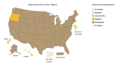 2017-2018 Flu Season US CDC Map of the US Flu Season - Source US CDC.
