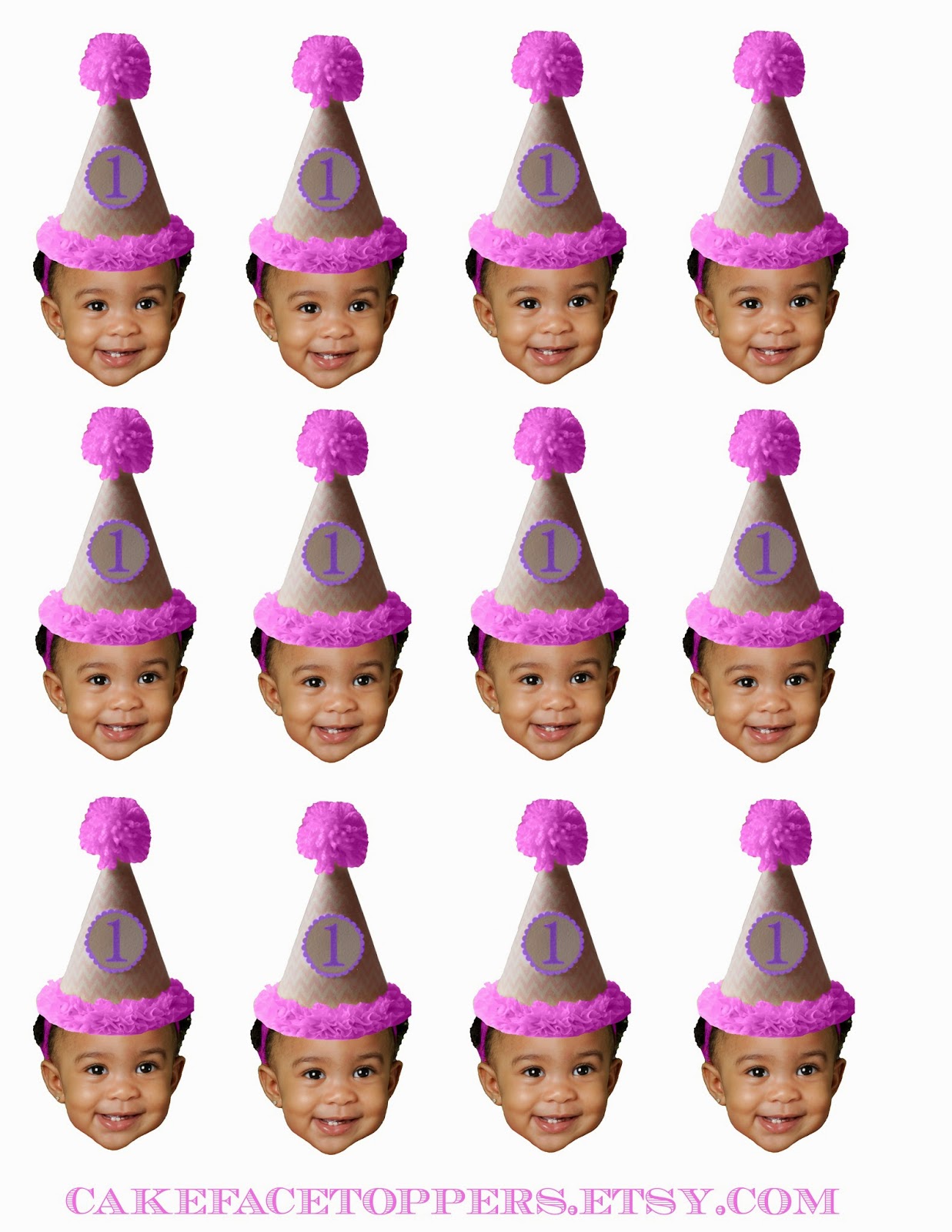 Cake Face Toppers DIY photo cupcake toppers