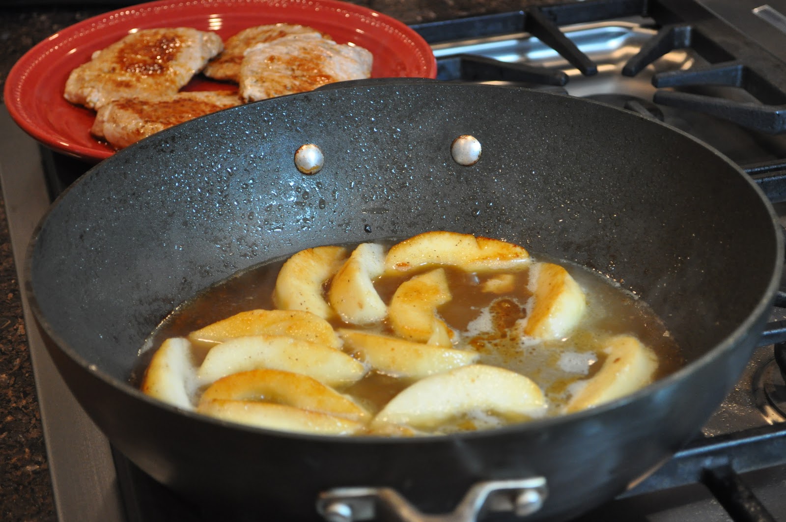 Shih's Cooking Sauteed Pork Chops with Pears and Blue Cheese