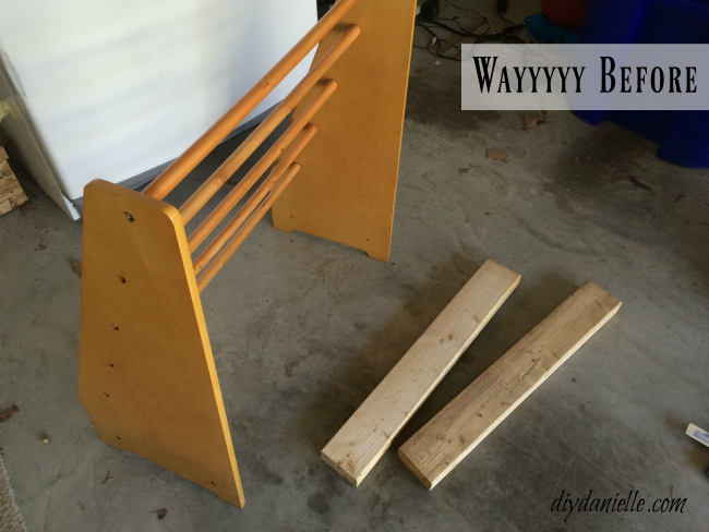 Old children's book rack that I stabilized with additional wood and updated. Flipping an old kid's book rack.