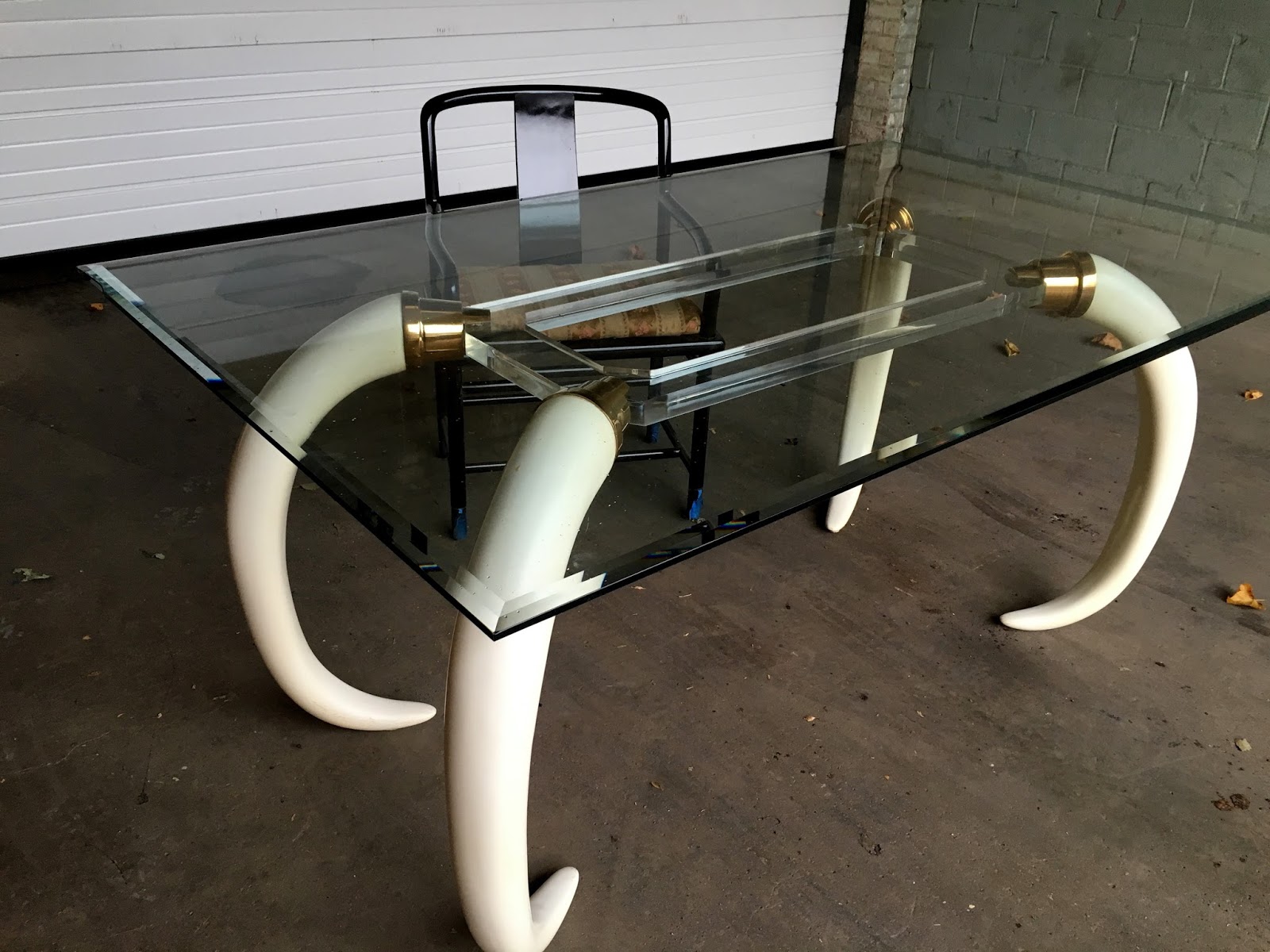 Hermans Steel Garage: Faux Elephant Tusk Dining Table or Desk