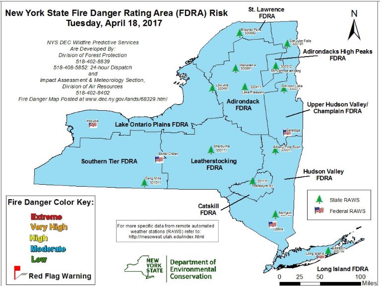Wellsville Regional News (dot) com New York State Fire Danger map