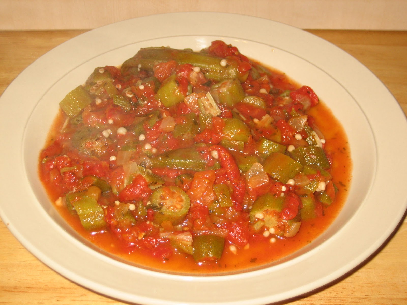 stuffedveggies Greek Okra & Tomato Stew ( Bamies Yachni )