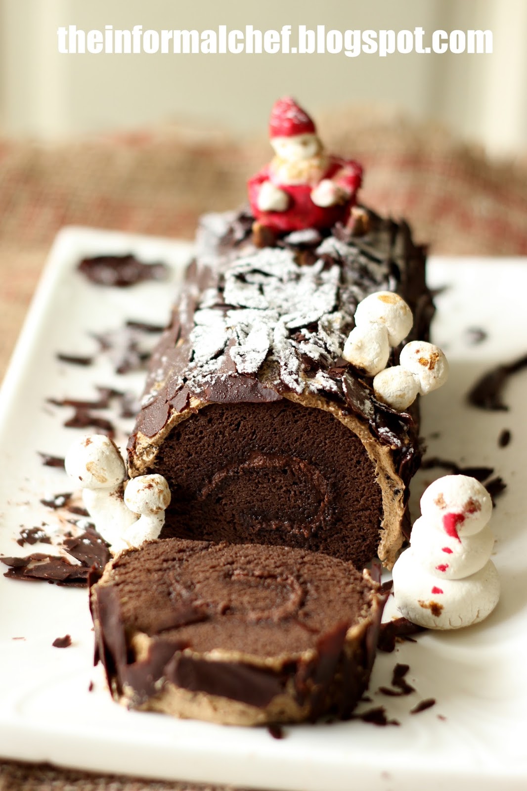 The Informal Chef Chocolate Yule Log Cake 巧克力树桐蛋糕
