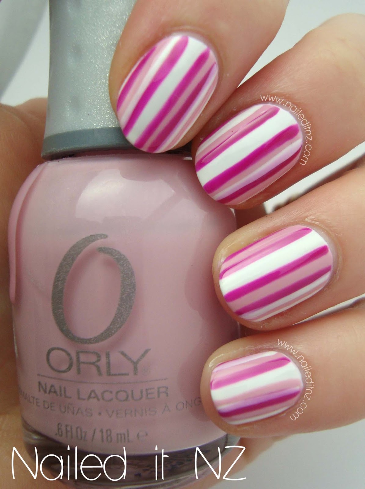 Easy striped nail art tutorial on YouTube
