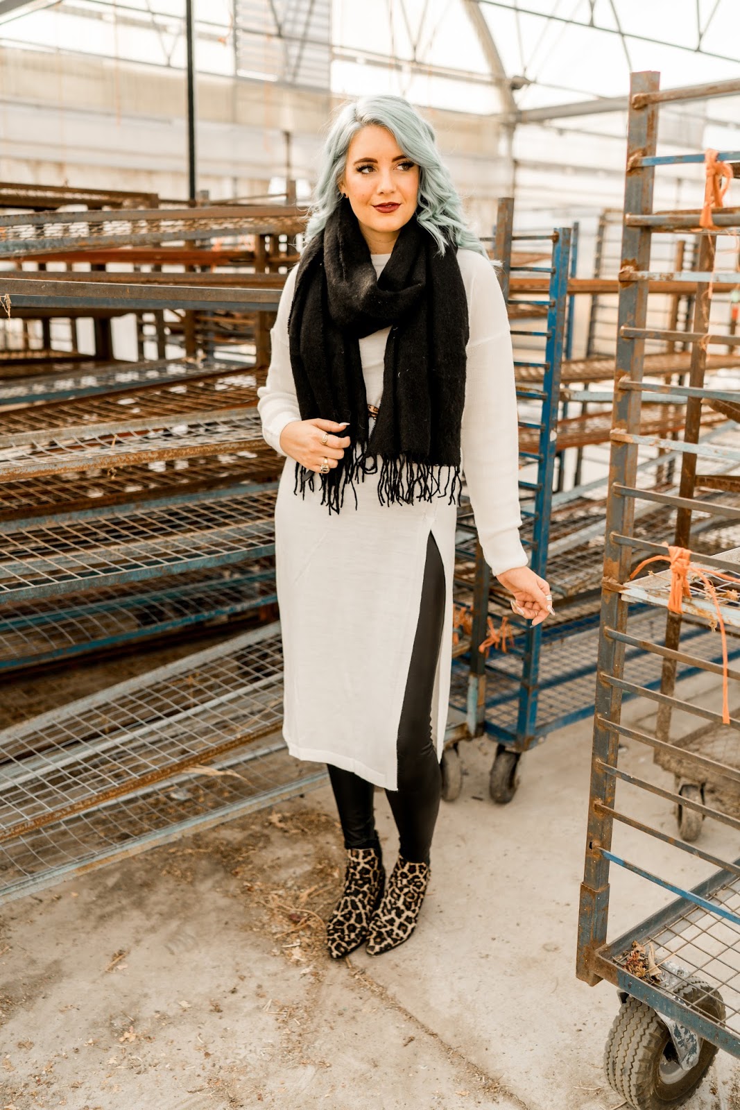 Leopard boots, Fashion blogger, Sweater Dress