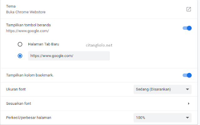 Mengatur Tampilan Chrome Mengatur Tampilan Chrome