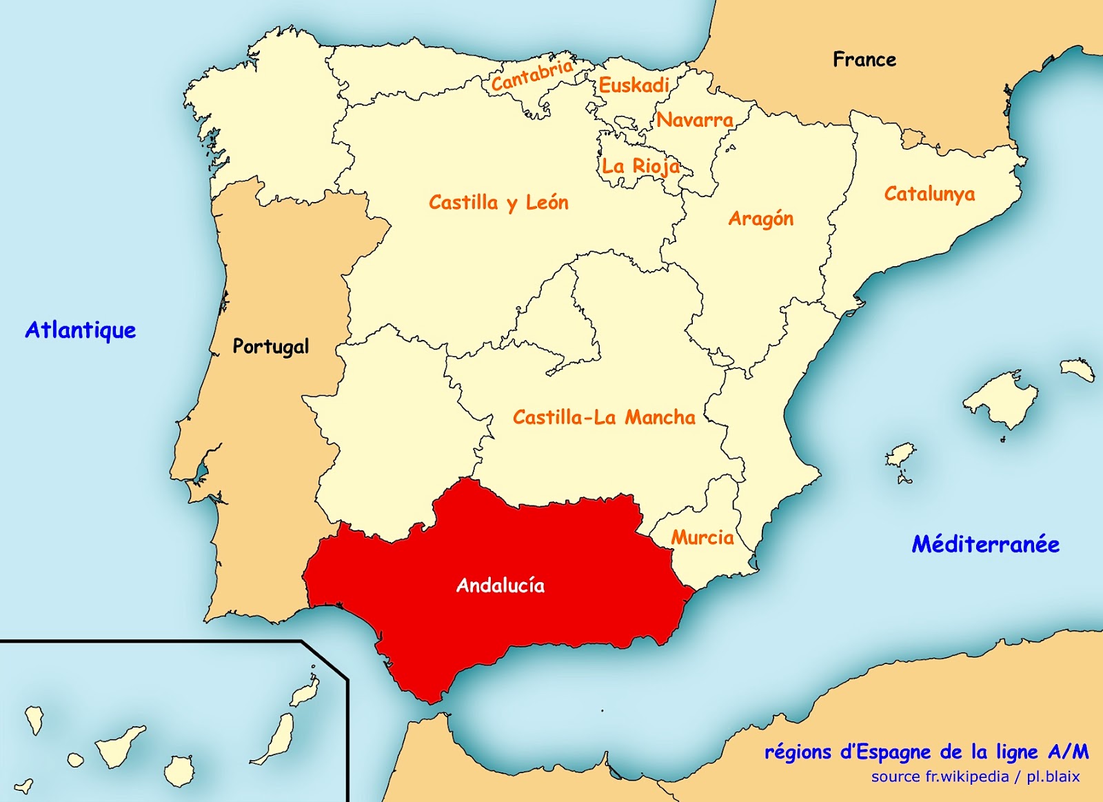 Andalucia White Villages Map