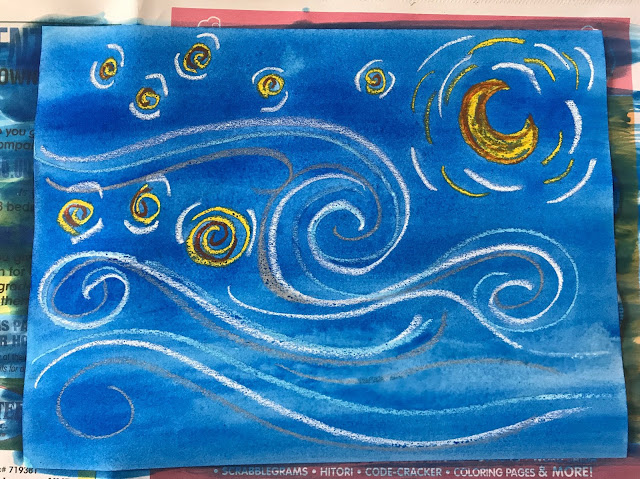 Ocean Waves Oil Pastel for Kids - The Crafty Classroom