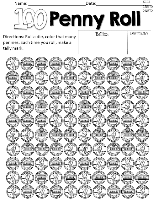 100th day of school ideas 100 penny roll