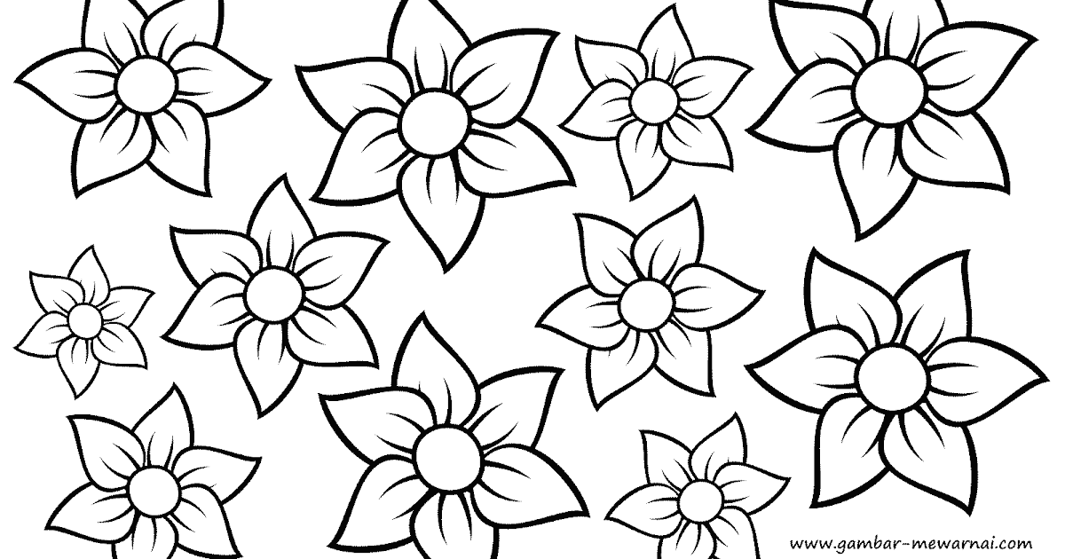 gambar mewarnai motif bunga petunia