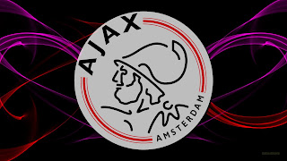 Abstracte Ajax wallpaper met rode en paarse lijnen