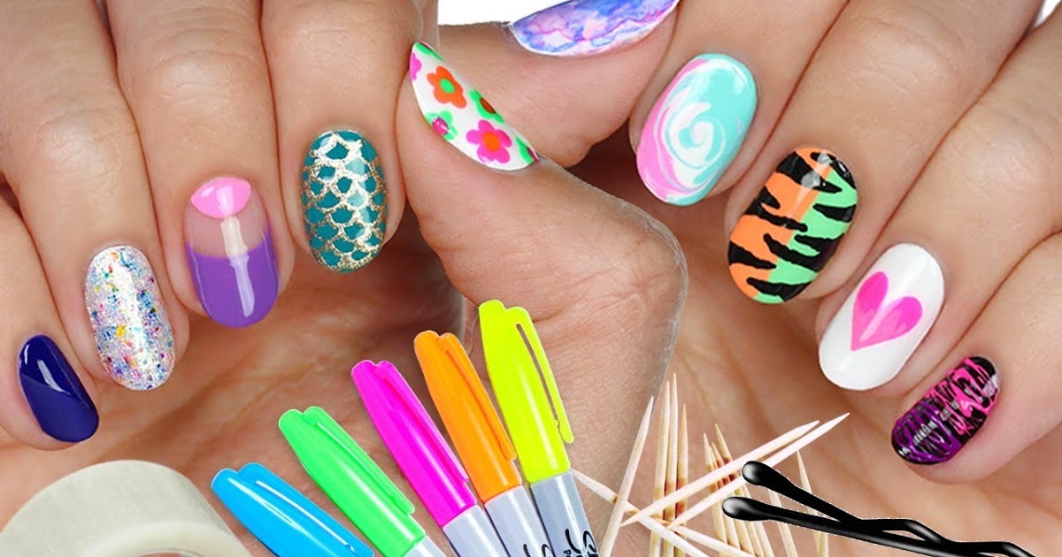 3. 5 Minute Crafts: 10 DIY Nail Art Designs Using Household Items - wide 4