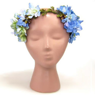 ウェディングヘッドドレス・髪飾り＿デルフィニウムの花冠（ブルー）＿ウェディングヘッドドレスairaka