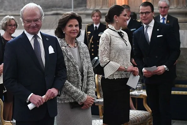 Crown Princess Victoria wore Erdem x H&M blouse, collection. Queen Silvia fashion and style. Bernadotte Dynasty