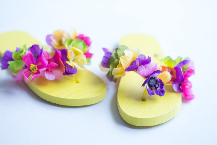 Chanclas flores diy