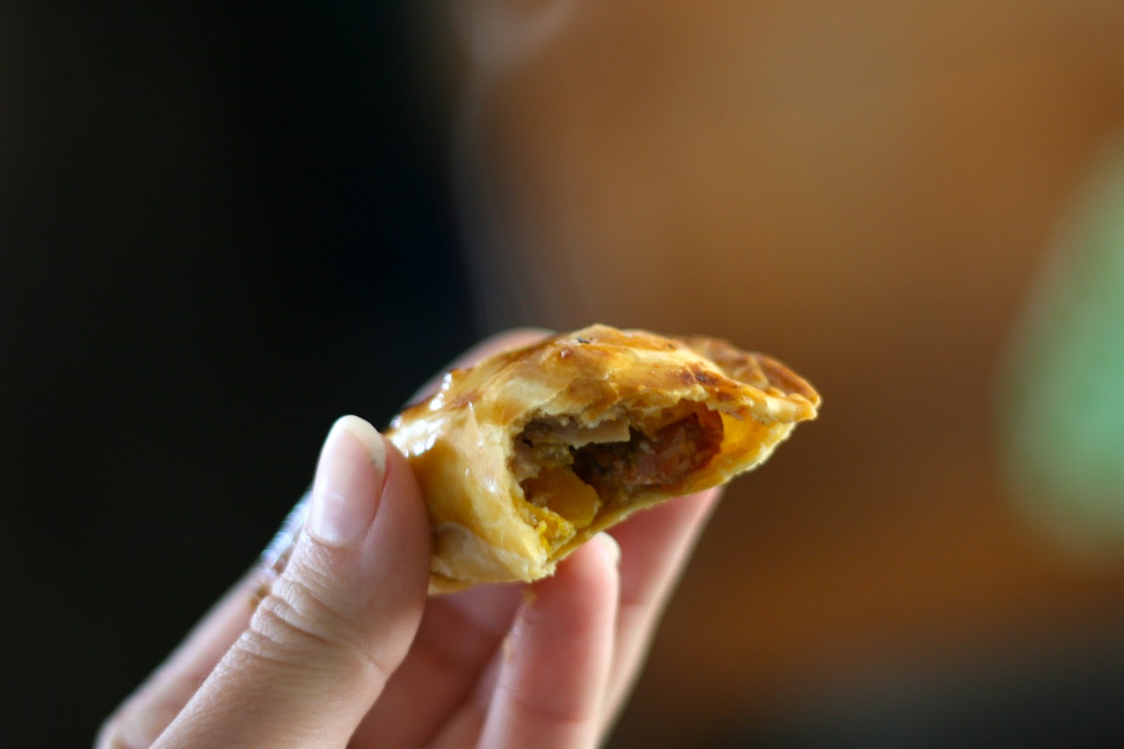 Milli's kitchen Butternut, goats cheese and chorizo empanadas