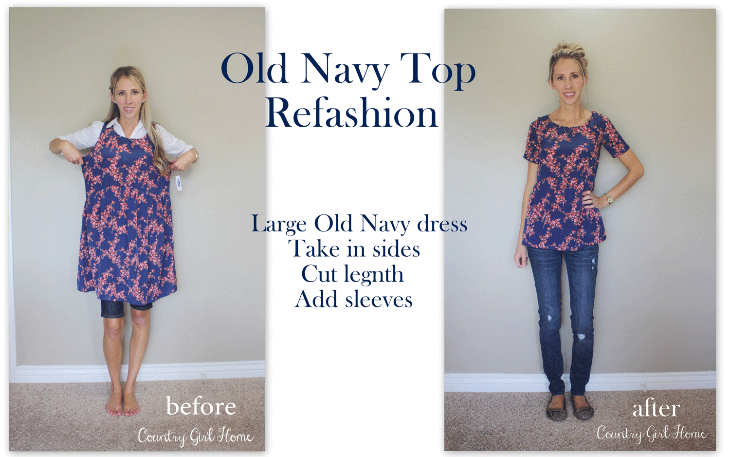 COUNTRY GIRL HOME : Old Navy top refashion