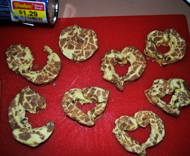 Making cinnamon rolls hearts for Valentine's Day 
