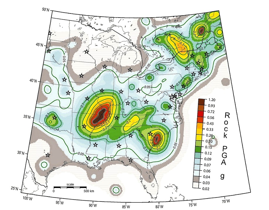 USGS Maps for Central U.S. Overstate Earthquake Hazard in Western