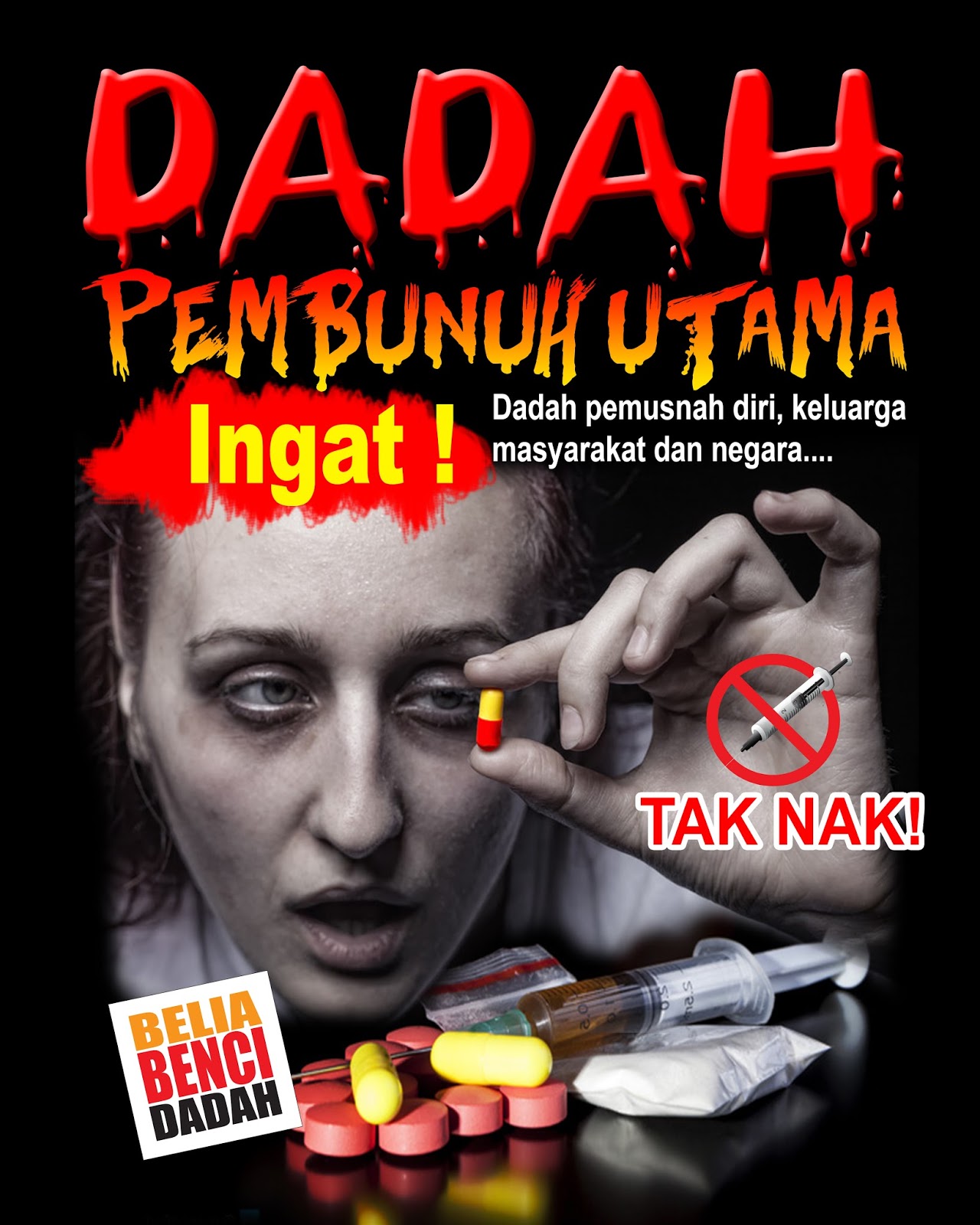 21+ Poster Mewarna Anti Dadah, Percantik Hunian!