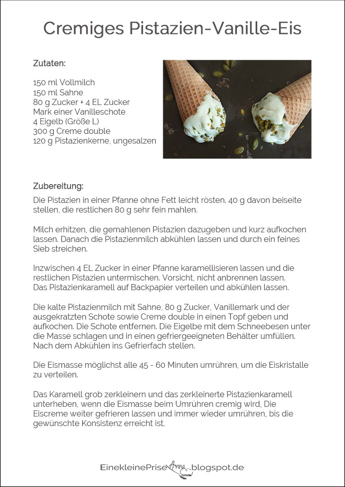 Pistazien-Vanille-Eiscreme Pistazien-Vanille-Eiscreme