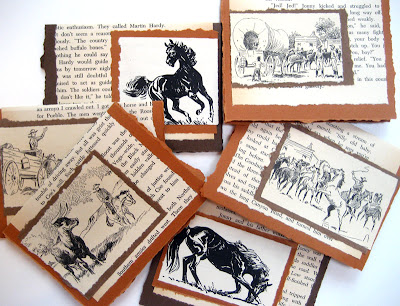 Notecards made from old Western books